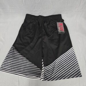 10W Apparel Mens Basketball Shorts Black White Striped Mesh Size M 99509 NWT